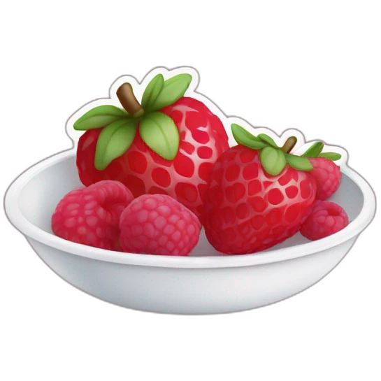 assiete avec des fraise des framboise et des mirtille emoji