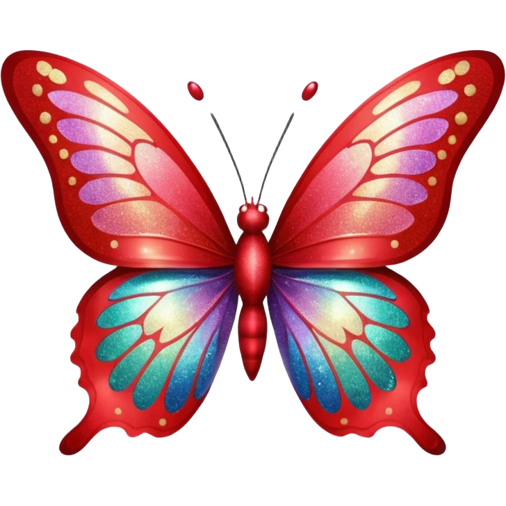 red glitter butterfly emoji