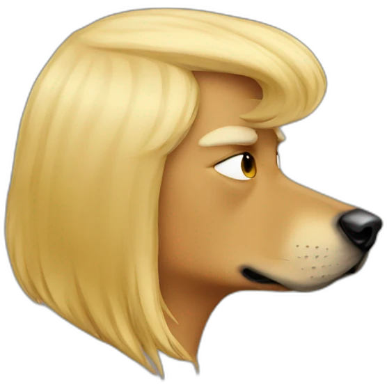 trump kissing a dog emoji