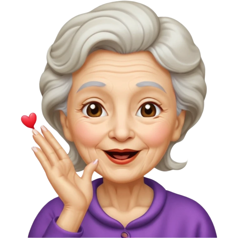 old woman blowing a kiss emoji