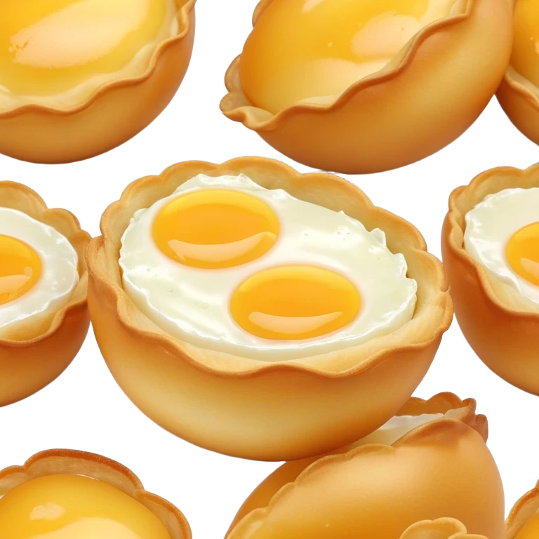 3D rendered crispy Hong Kong egg puffs (港式鸡蛋仔) with slight char marks, perfectly golden with darker spots, authentic egg-shaped bubbles, hyper-realistic texture, glossy finish emoji