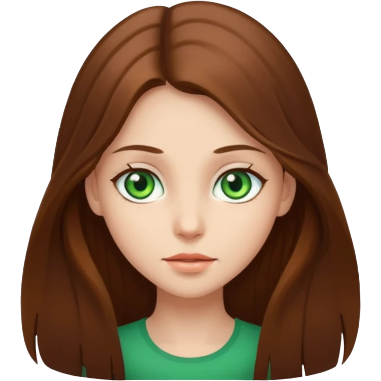 Chica delgada pelo castaño largo  emoji