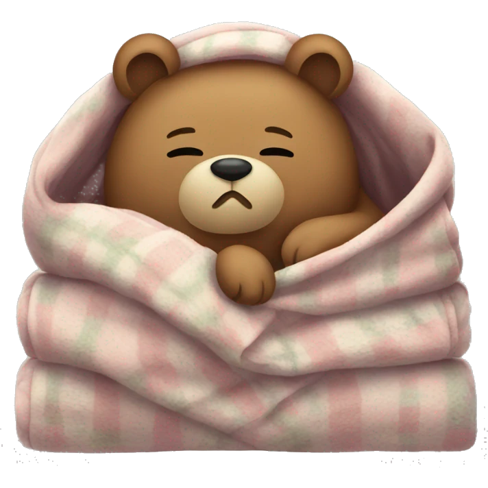 bear cozy sleep  in blanket emoji
