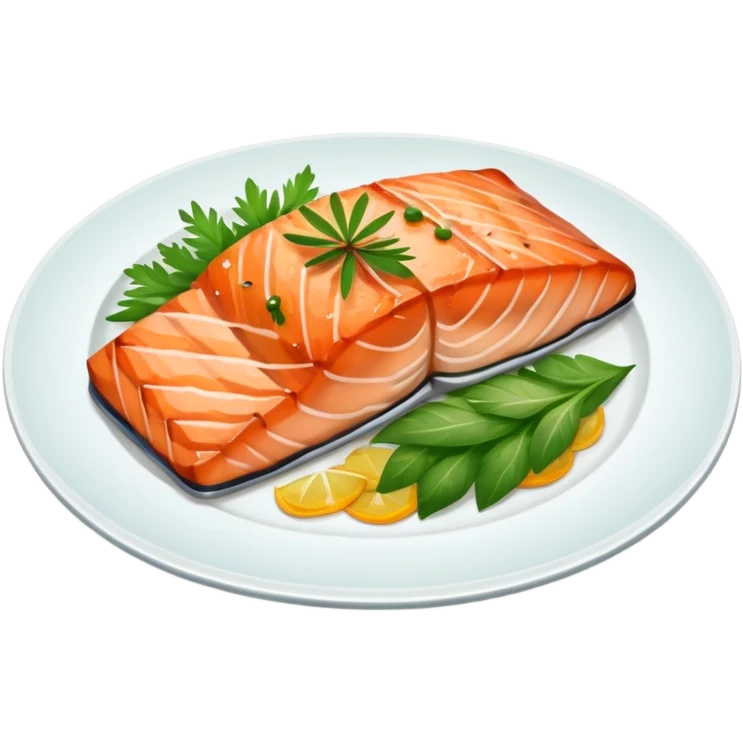 Plate of grilled salmon  emoji