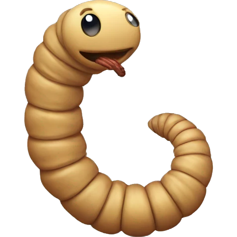 Dried out worm emoji