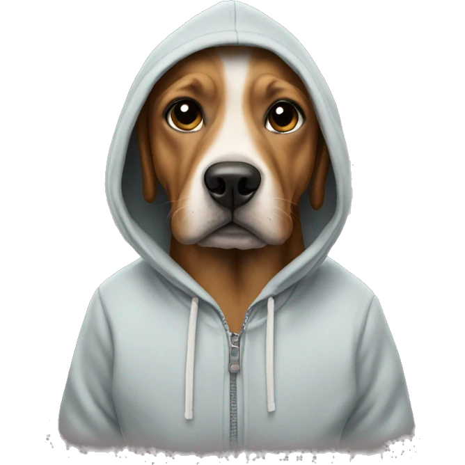 Dog wearing hoodie emoji