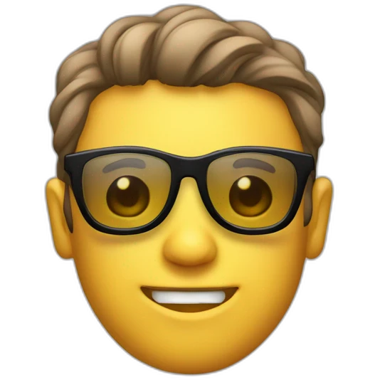 Cara hombre canoso con gafas de sol emoji