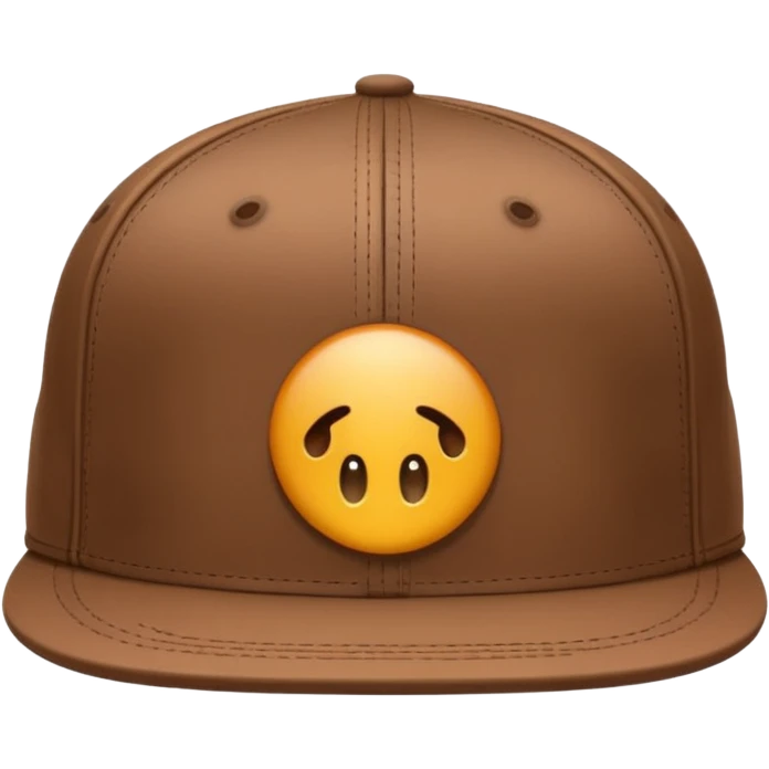 Brown fitted cap emoji