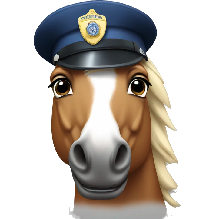 Horse wearing police hat emoji