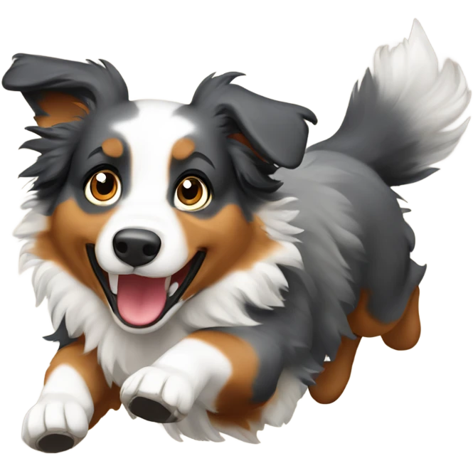 Australian shepherd running emoji