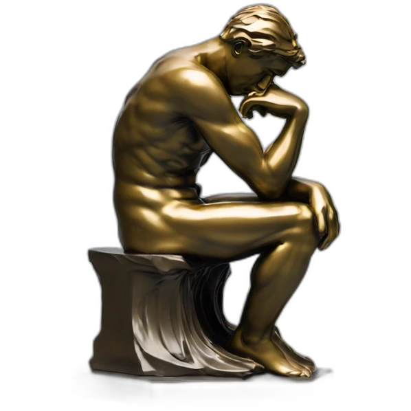 like rodin's thinker emoji
