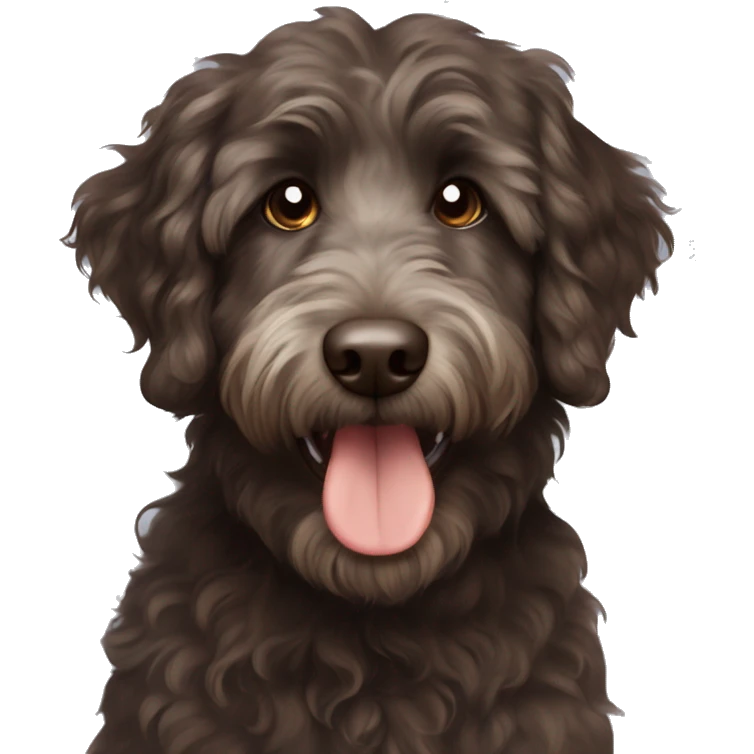 Dark Brown aussiedoodle emoji