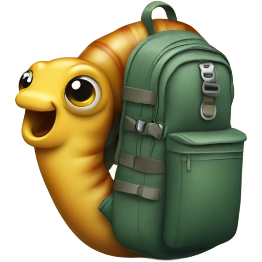 Slug with a backpack on emoji