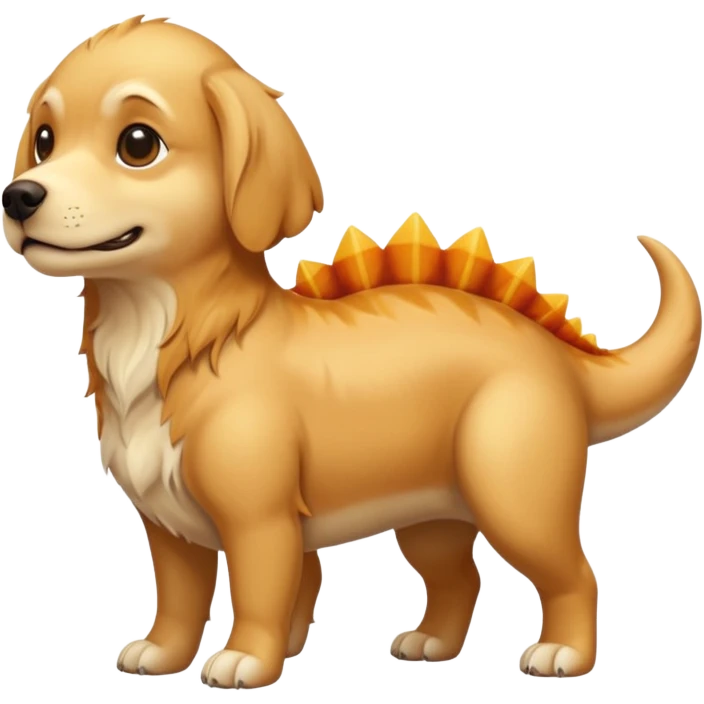 een killer golden retriever in een dino kostuum dat een chihuahua in een dino pak vermoordt emoji