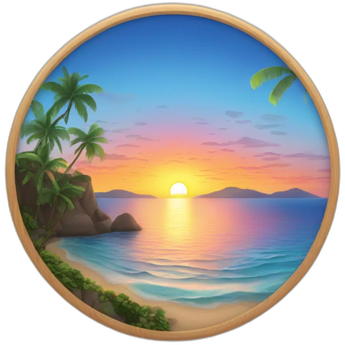 Design a breathtaking sunrise scene with vibrant colors over a tranquil ocean. emoji