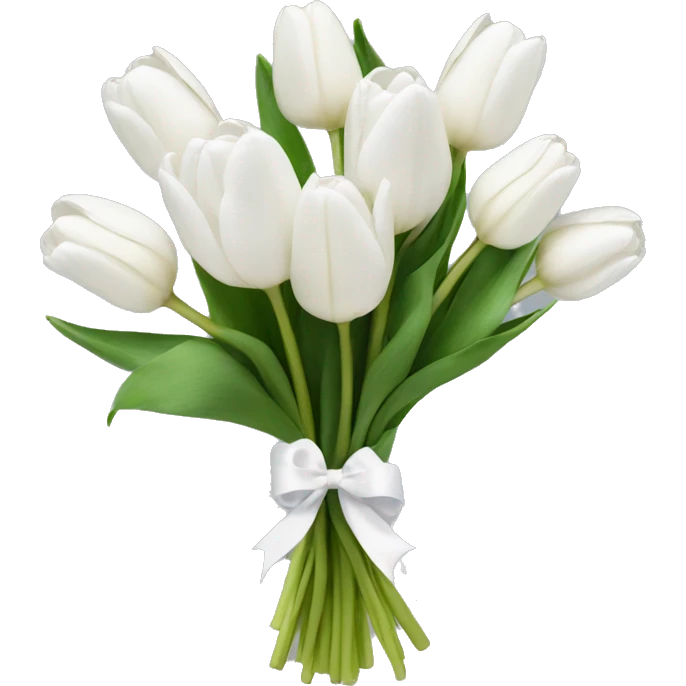 white tulip bouquet  emoji