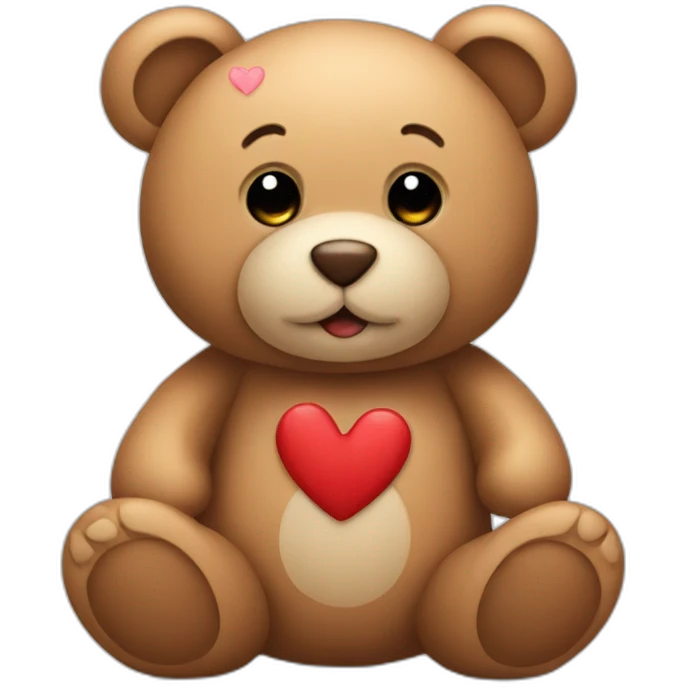 Teddy with hearts emoji