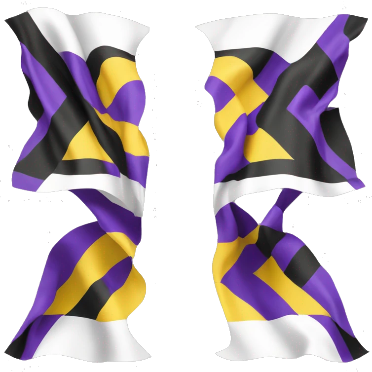 flag emoji, four horizontal stripes, yellow first stripe, white second stripe, purple third stripe, black last stripe emoji
