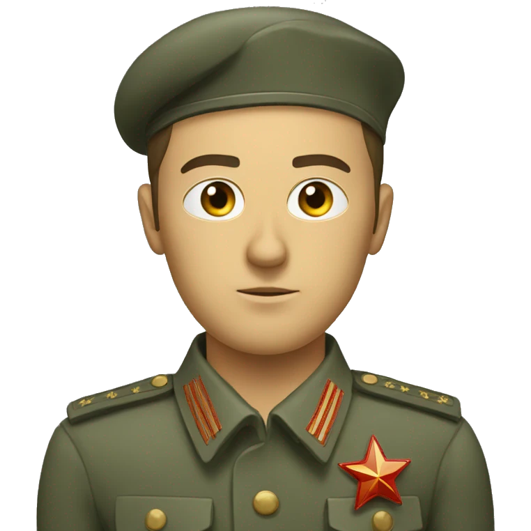 ussr soldier serious with takes emoji