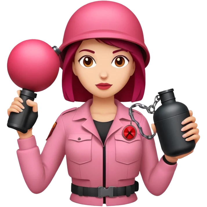 Woman bomb grenade pink red emoji