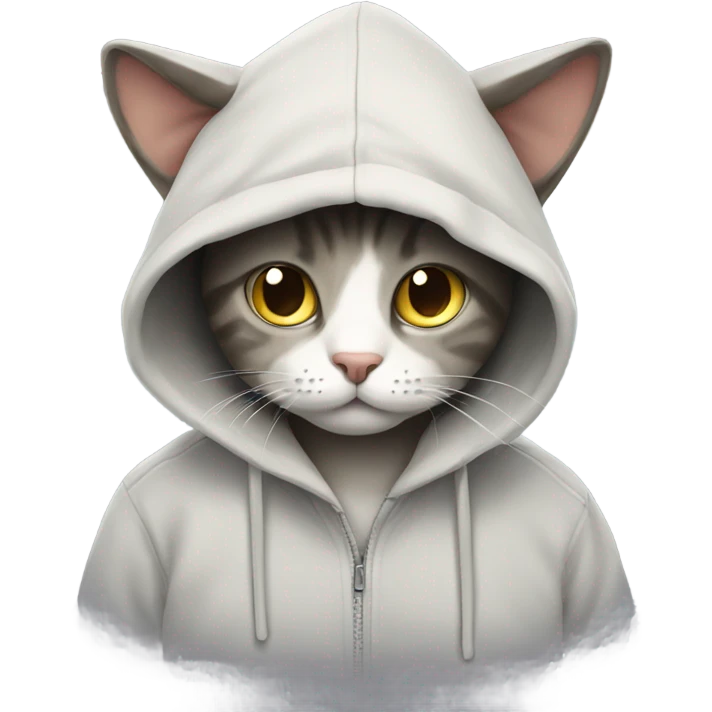 Cat wearing hoodie  emoji