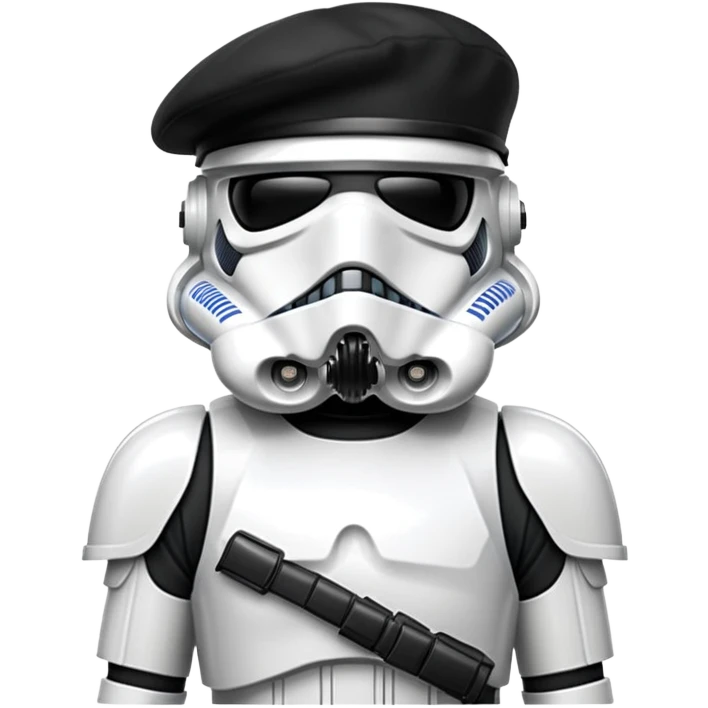 Stormtrooper wearing black barete emoji