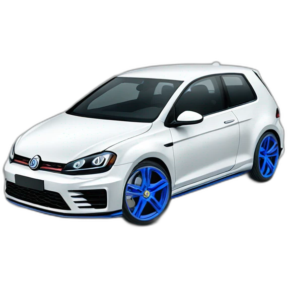 Golf-R-blanc-avec-des-jantes-bleu emoji