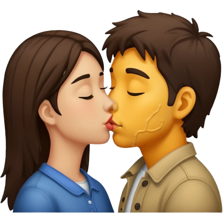 Kiss rough emoji