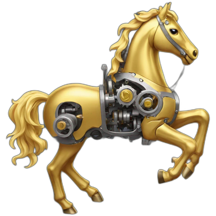 Mechanical golden  horse emoji