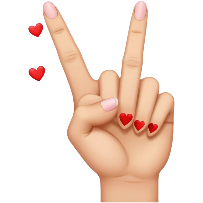 Middle finger with hearts emoji