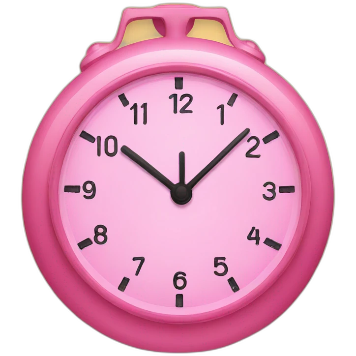 pink and yellow clock emoji