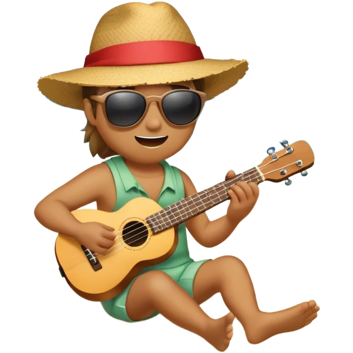 Ukulele Player on the Beach  emoji
