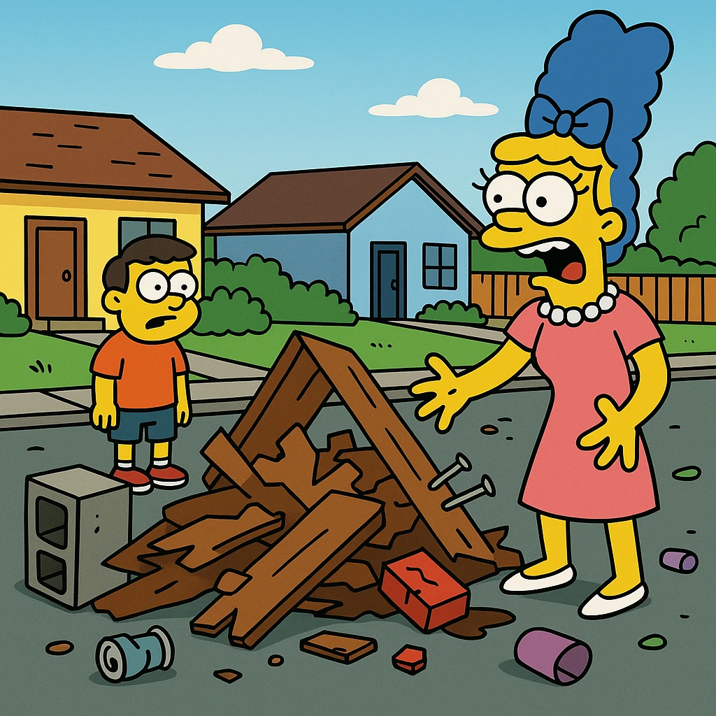 Debris – pieces of broken or leftover things.
After the storm, debris was scattered all over the street.
 emoji