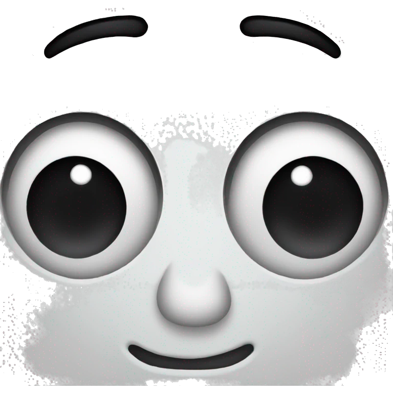 emoji with fully black eyes and white face emoji
