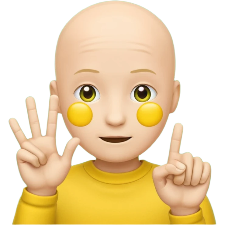no hair round yellow emoji no finger upp with greenscreen emoji