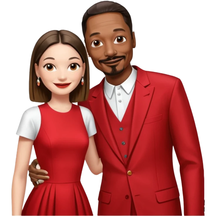  snoop dogg and elon musk in red dress emoji