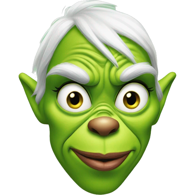 The grinch with fake nails and lip filler emoji