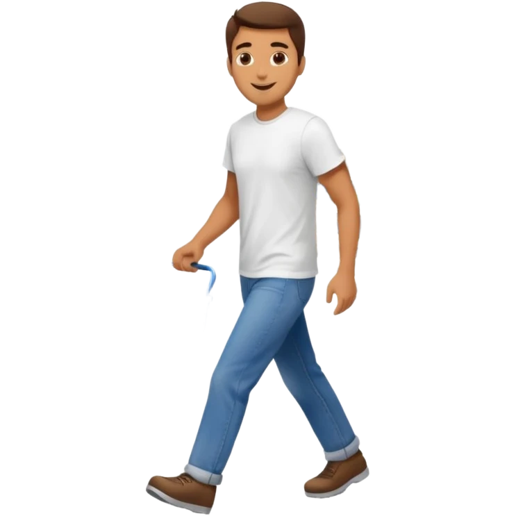 A happy man single walking with an empty supermarket basket emoji