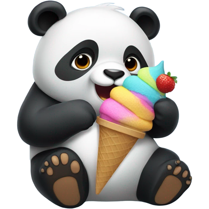 Panda eating ice cream emoji
