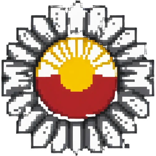 Japanese Empire flag (Rising Sun with rays) pixel art emoji