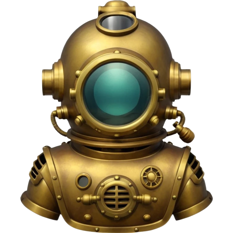 Classic brass diving helmet with diver suit emoji