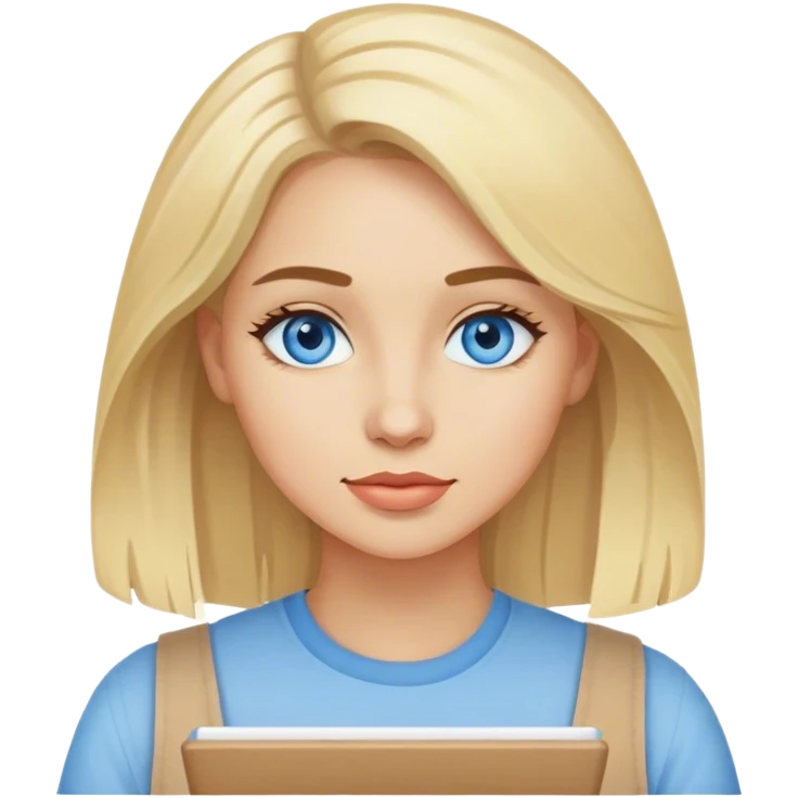 Blonde hair blue eyed, light skinned woman artist emoji