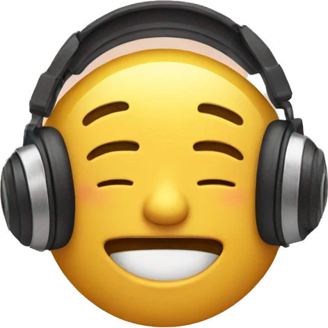 relieved face with headphones emoji