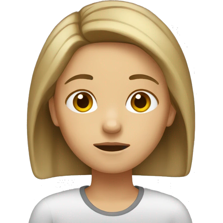 girl tired with brown hair and blonde highlights  emoji