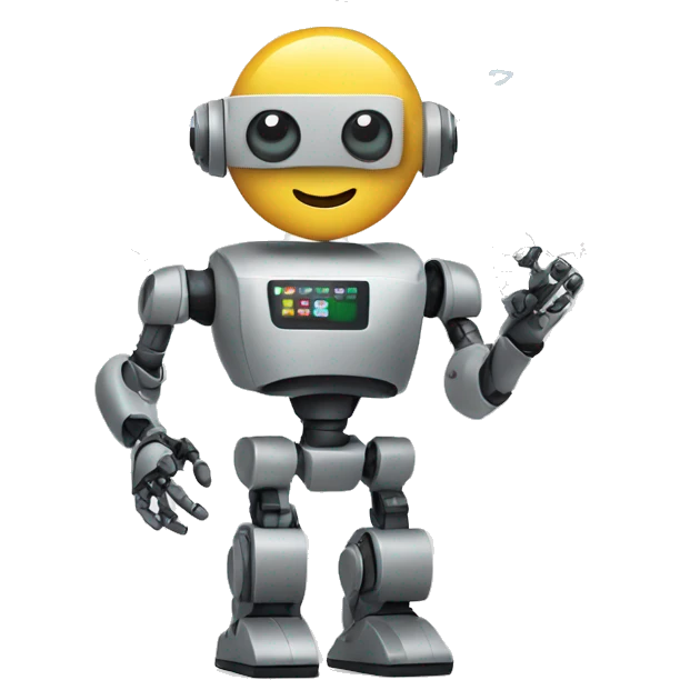 A robot holding a marketing strategy with charts and analytics.

 emoji