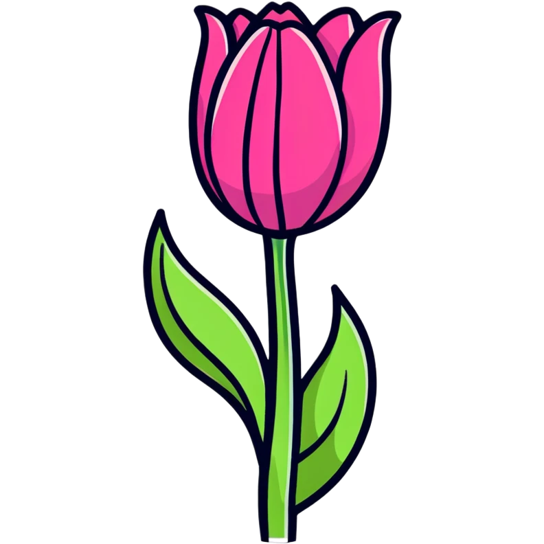 Colorful tulip flower with decorative design and bright colors emoji