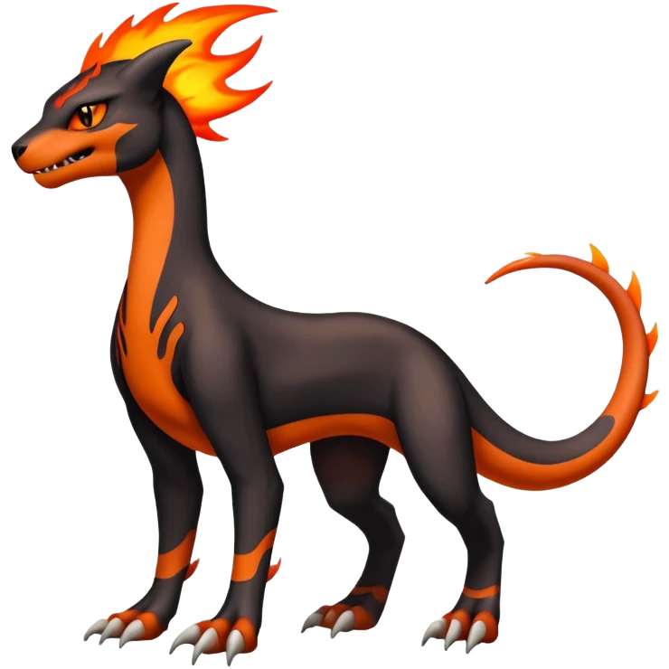 Houndoom-Charmeleon-Fakémon-hybrid-creature (full body)  emoji