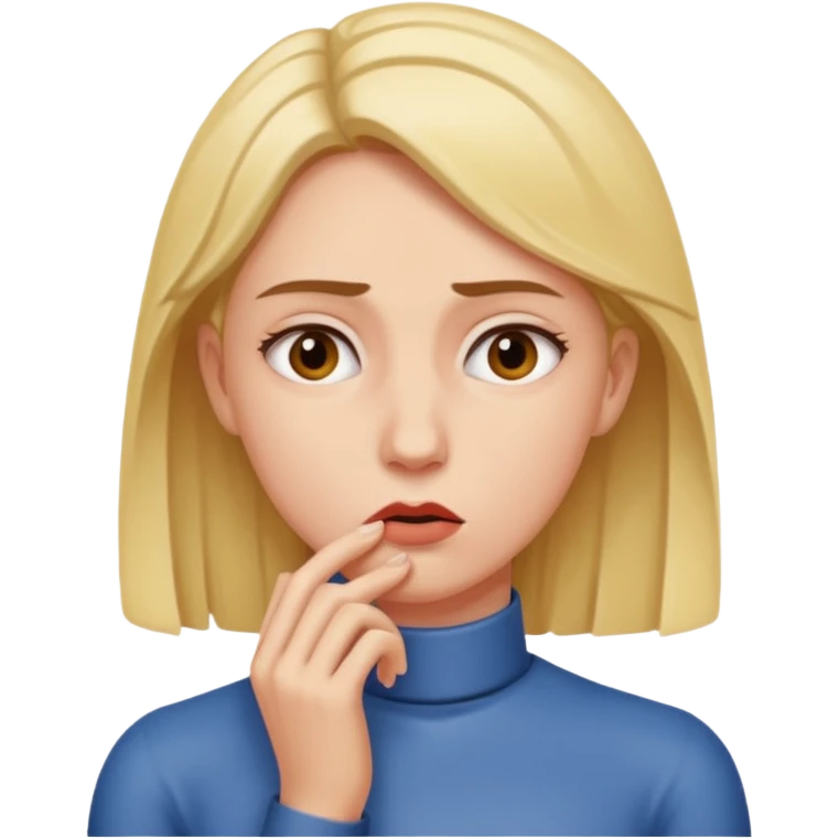 Woman thinking about choking a man emoji
