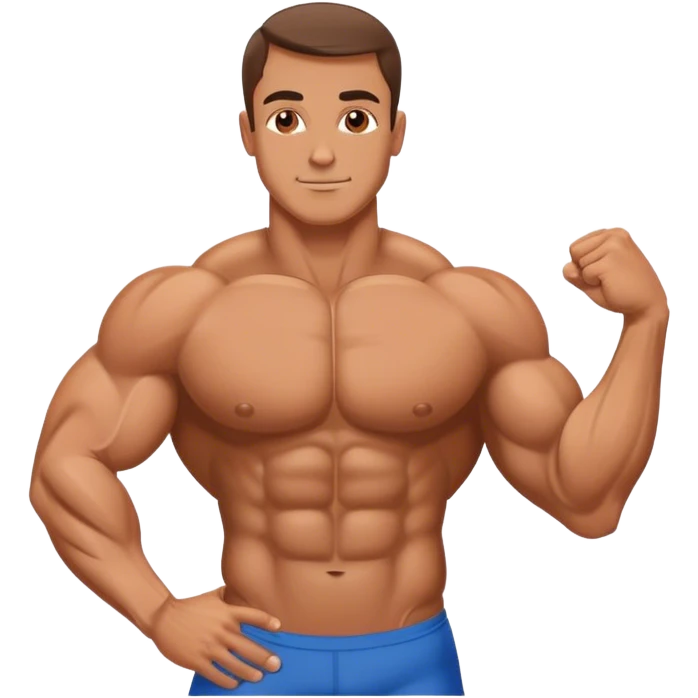 bodybuilder stretching emoji