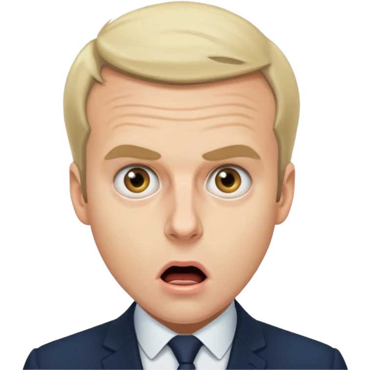 Emanuel macron choqué emoji